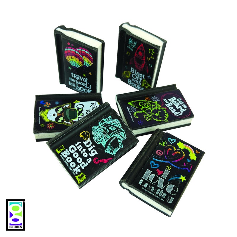 Geddes Raymond Geddes Reading Rocks! Pencil Erasers (Pack of 48) - Image 5